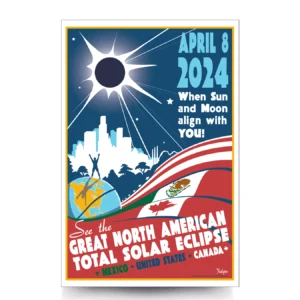 2024 Great North American Total Solar Eclipse Artwork by Tyler Nordgren