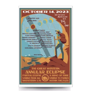 The Great Western 2023 Annular Eclipse Artwork by Tyler Nordgren