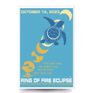 Padre Island National Seashore October 14, 2023 Ring of Fire Eclipse Artwork by Tyler Nordgren