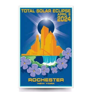 Rochester NY April 8, 2024 Total Solar Eclipse Artwork by Tyler Nordgren