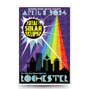 Rochester New York 2024 Total Solar Eclipse Artwork by Tyler Nordgren