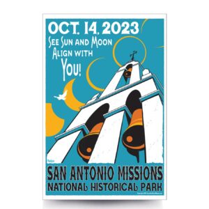 San Antonio Missions Texas Eclipse Poster