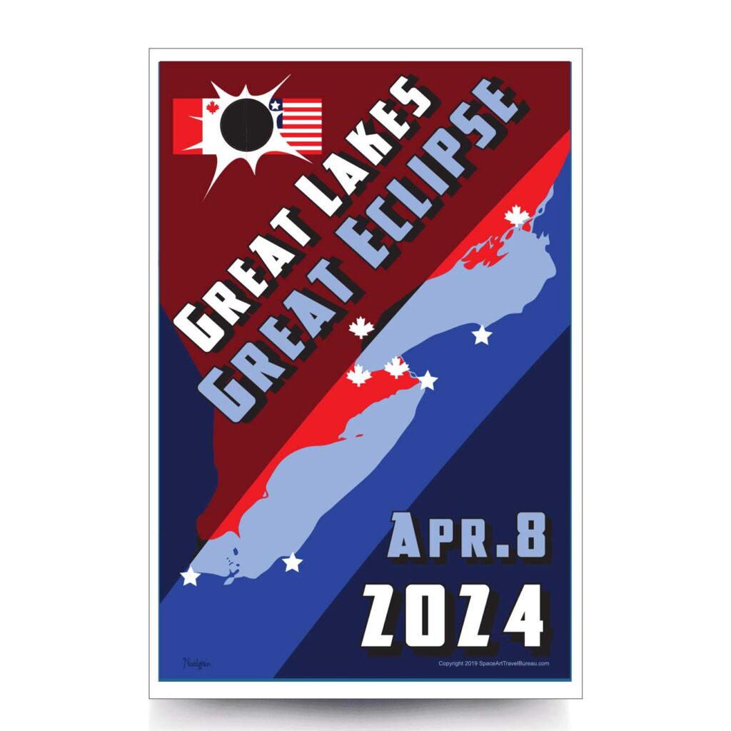 Great Lakes Solar Eclipse 2024 Canvas Eclipse Merchandise