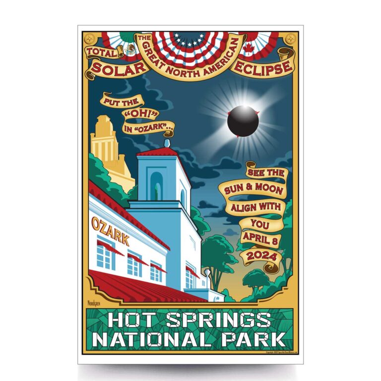 Hot Springs National Park, AR Eclipse 2024 Canvas Eclipse Merchandise