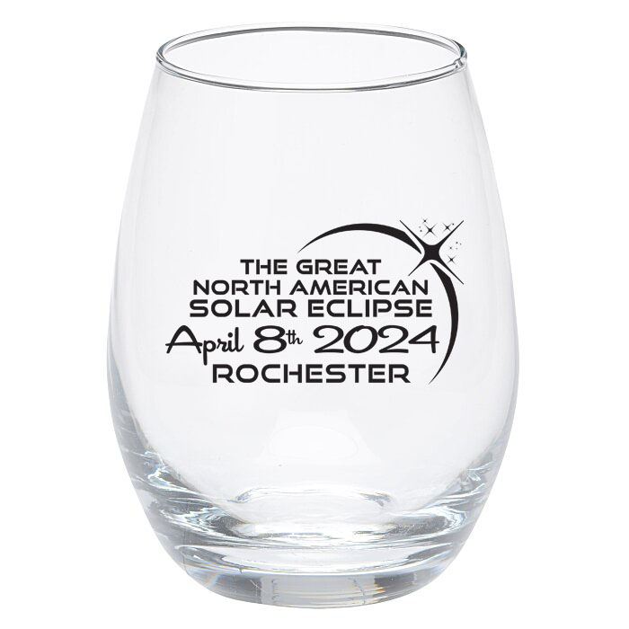Rochester 2024 Eclipse Commemorative Stemless Wine Glass Eclipse