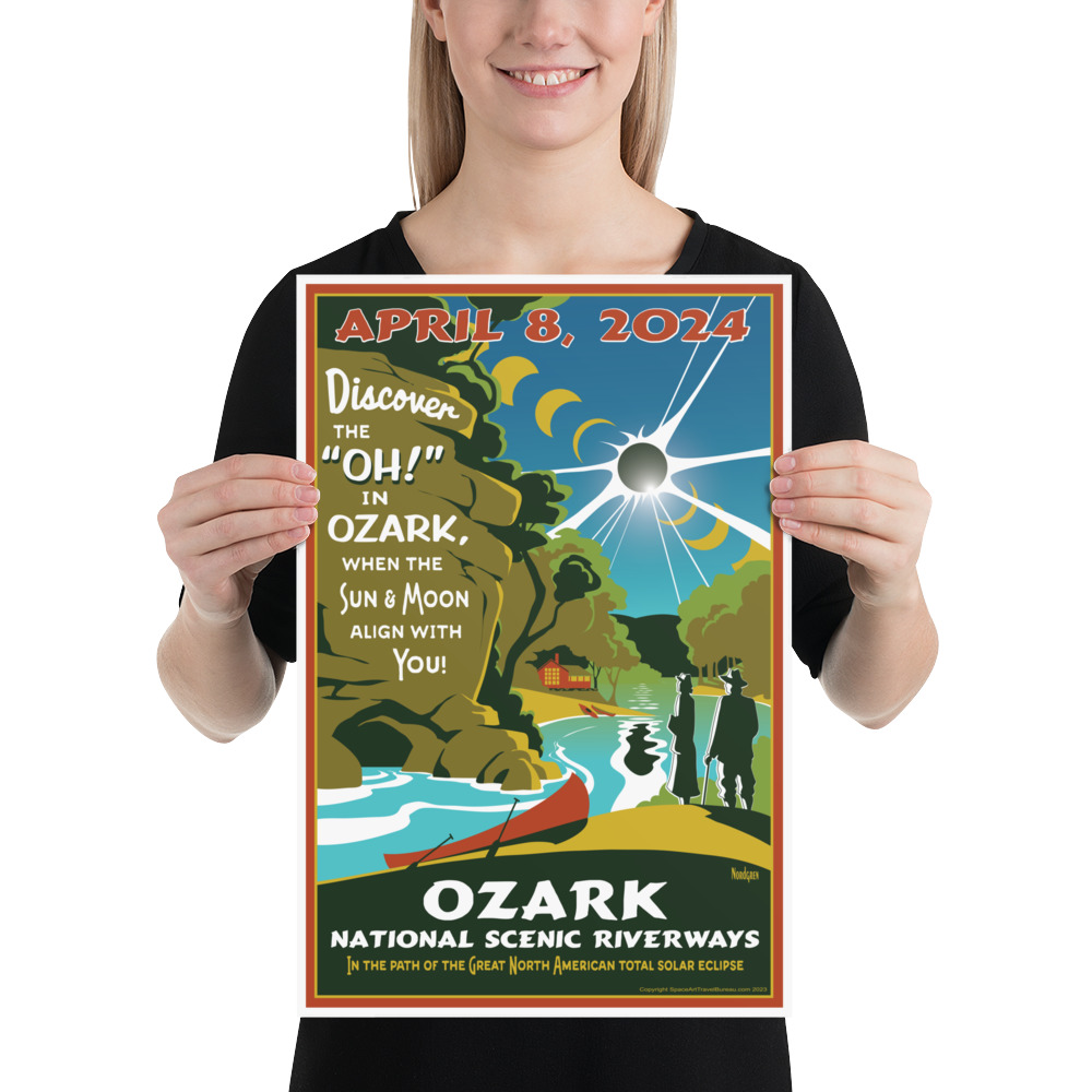 Ozark National Scenic Riverways 2024 Total Solar Eclipse Poster   Enhanced Matte Paper Poster In 12x18 Person 65bbe9ccb8809 