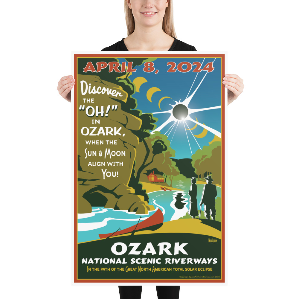 Ozark National Scenic Riverways 2024 Total Solar Eclipse Poster   Enhanced Matte Paper Poster In 24x36 Person 65bbe9ccb88c4 